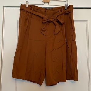 Banana Republic High-Waist Tie Belt Shorts in Rust